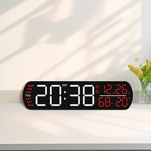 Tragbarer digitaler LED-Wecker mit Vibrations- und Blinkalarm für Tiefschläfer und Erinnerungsfunktionen Image