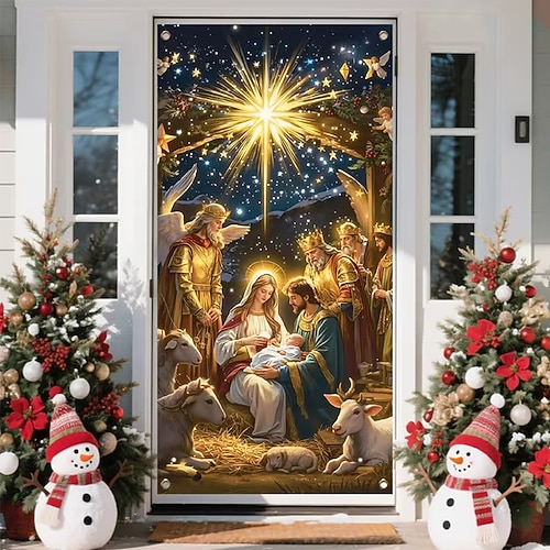 Geburtstag Poster Türabdeckung Banner für den Außenbereich Farbiges Glas Kirche Niedlich Mittelalterlich 3D Party Wohnheim Jugendzimmer Studentenwohnheim Jungs, Männerhöhle, Studentenwohnheim Image