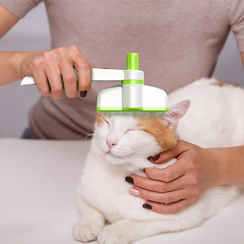 Katzenbürste gegen Haarausfall, Katzenbürsten für Wohnungskatzen, 360°-Selbstreinigungskamm-Haarbürste für Wohnungskatzen, Hunde-Enthaarungsbürsten-Set, Tierhaarentfernungswerkzeug Image