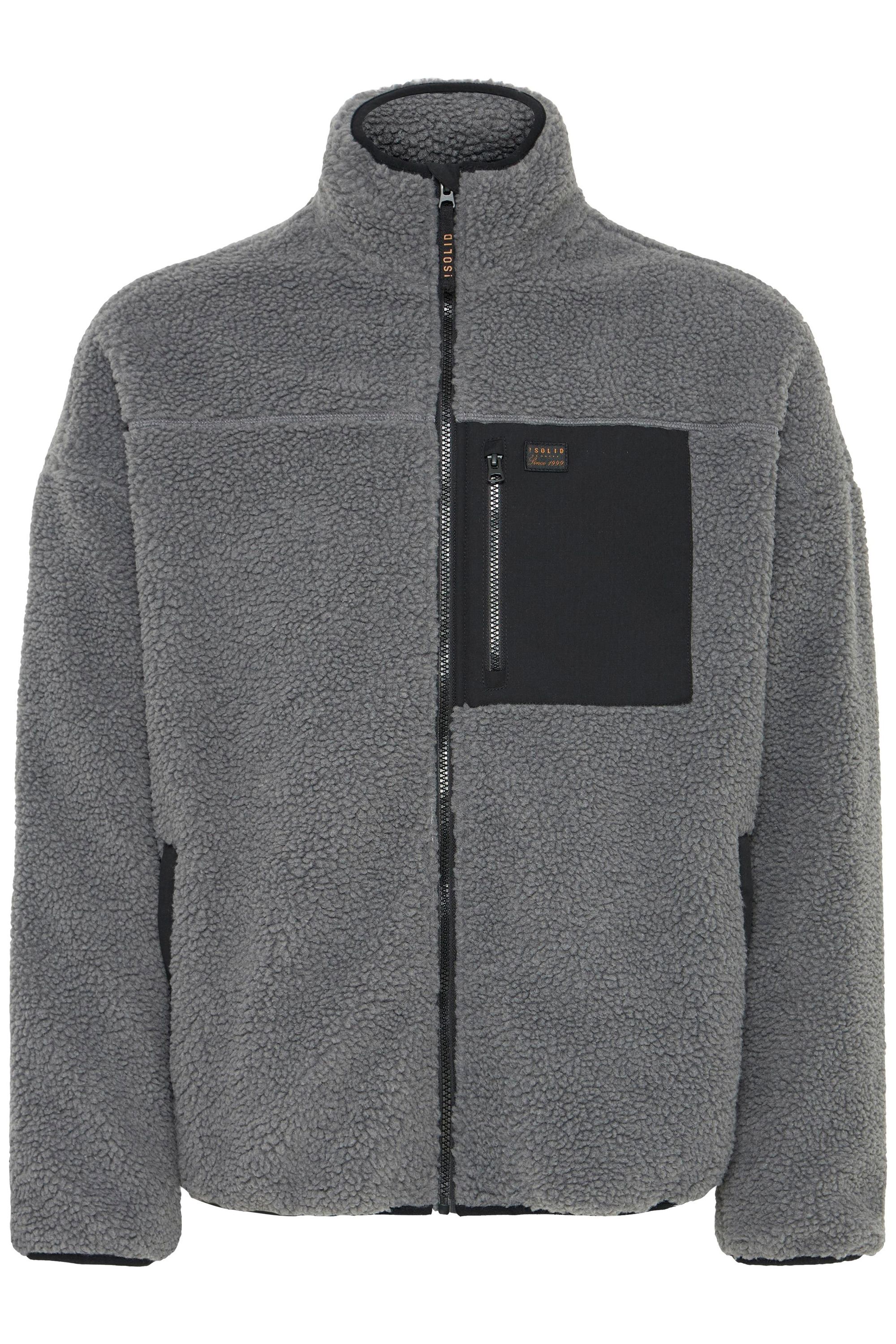 Plüschjacke SOLID "Plüschjacke SDMCWALTHER", Herren, Gr. M, grau (iron gate), Obermaterial: 100% Polyester PES., Jacken