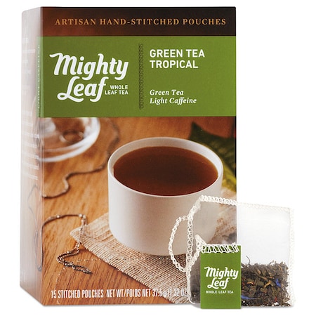 MIGHTY LEAF TEA 510138 Tea, Green Tea, Tea Bag, Caffeinated, Tea Bags, 1.32 oz,