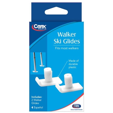 CAREX HEALTH BRANDS FGA80900 0000 White Walker Ski Glides Plastic 2.30 in. H X