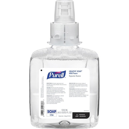 PURELL GOJ657402 Soap, Foam, f/CS6 Dispensers, 1200ml Cap, Clear, PK 2