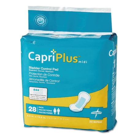 MEDLINE BCPE02 Capri Plus Bladder Control Pads, Extra Plus, 6.5" x 13.5", PK168