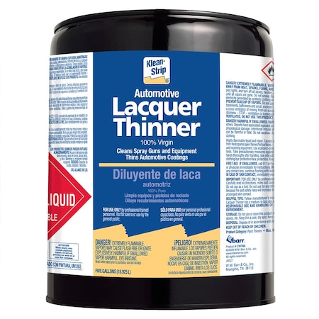 KLEAN-STRIP AUTOMOTIVE CWT60 Automotive Low VOC Lacquer Thinner, 5 Gallon Pail
