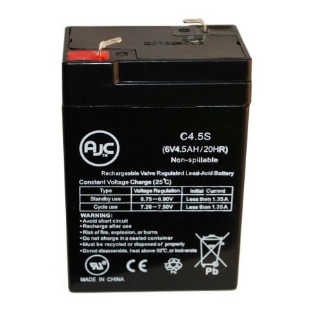BATTERY CLERK ZEUS-PC4.5-6 AJC Zeus PC4.5-6 6V 4.5Ah Sealed Lead Acid Battery
