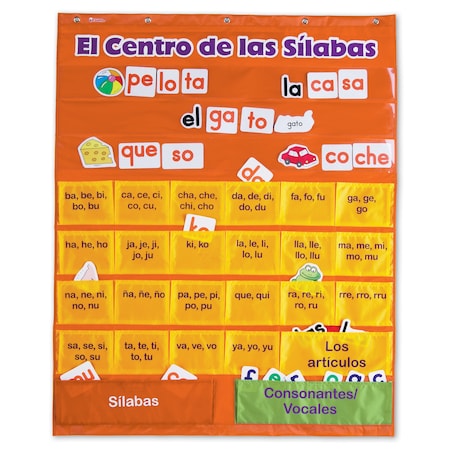 LEARNING RESOURCES 2573 El Centro de las silabas Pocket Chart (Spanish
