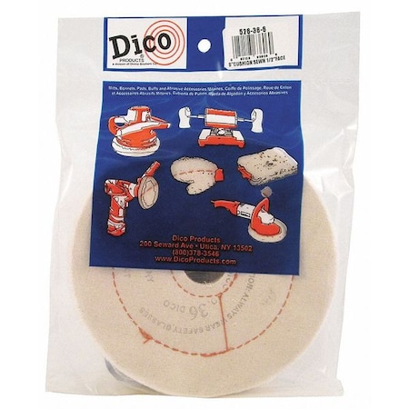 DICO 7000187 Cushion Sewn Buffng Wheel,6" dia. x 1/2"