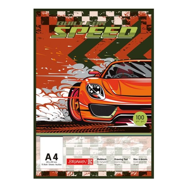 Brunnen Malblock A4 »Fast Wheels« 100 g/m², 21.3x29.4 cm Image