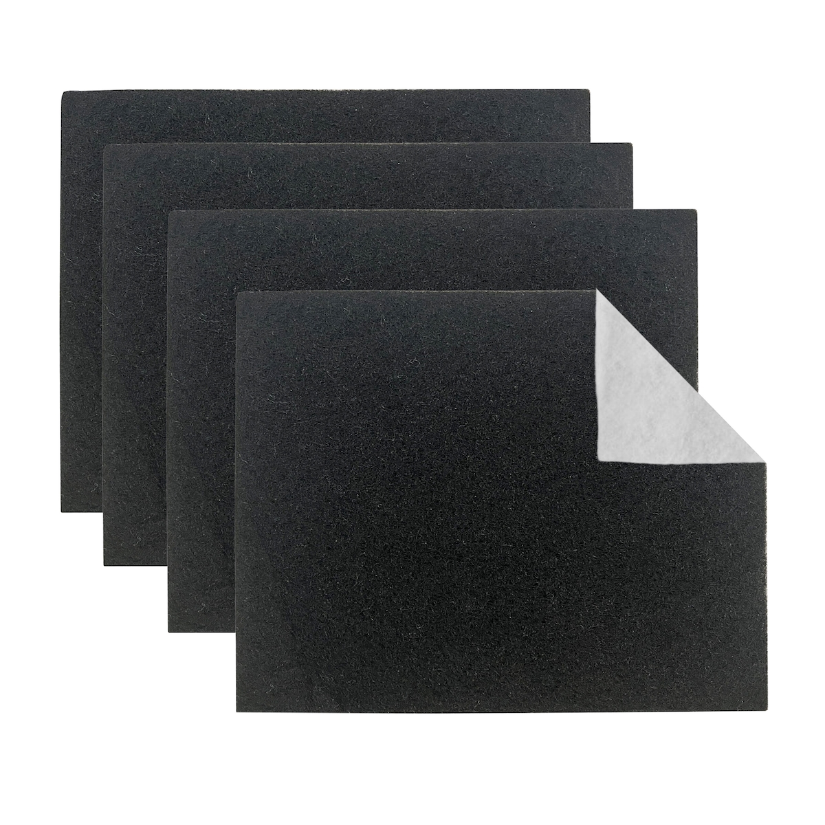 Relaxdays Dunstabzugshaube Filter 4er Set 47x57, Filtervlies universal, Ersatzfilter gegen Geruch, Carbon, schwarz/weiß Image