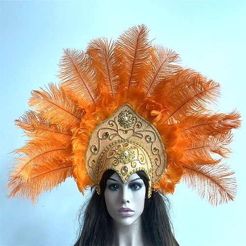 carnaval 2026 rio carnaval samba accessoires de luxe coiffe de plumes violettes costume de spectacle de festival brésilien