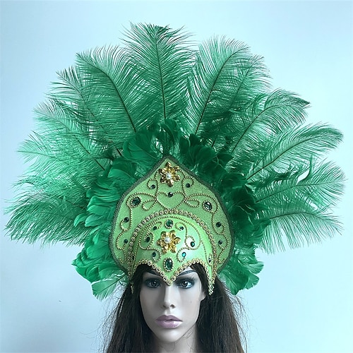 carnaval 2026 rio carnaval samba accessoires de luxe coiffe de plumes violettes costume de spectacle de festival brésilien