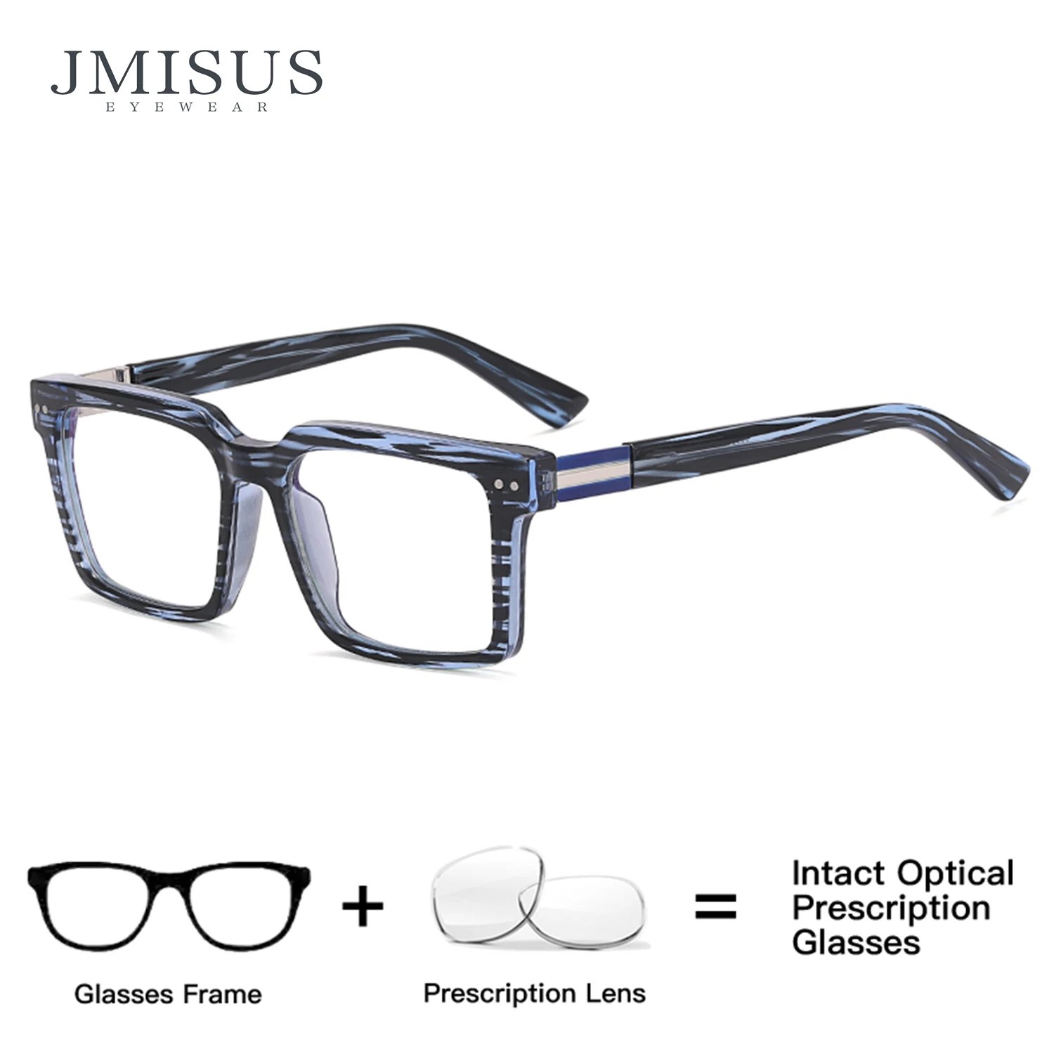 JMISUS Neuheiten Quadratische Brillen TR Rechteck Photochrome Mode Myopie Optische Brillen für Mann Image