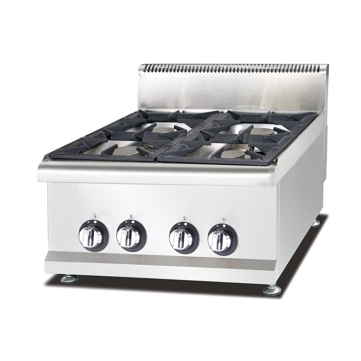 Ristoattrezzature Professioneller 4-Flammen-Gas-Tischherd mit Zündflamme und Piezo-Zündung 60x65x48cm Image