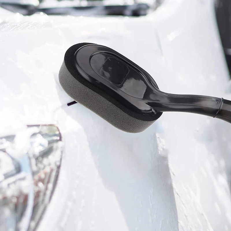 Reifen Dressing Applikator Schwamm Pinsel Lange Griff Pinsel Wachs Polieren Unterlegscheibe Auto Detaillierung Pinsel Boot Wachs Schaum Applikator Image