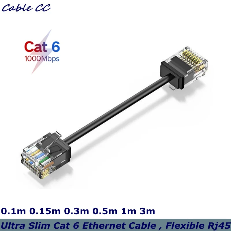 Ultraschlankes Cat 6 Ethernet-Kabel 1,6 Fuß, flexibles Rj45 Cat 6a LAN-Kabel, 10 Gbit/s 550 MHz Cat6-Netzwerkkabel Image