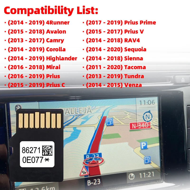 Neuestes Update OEM 86271-0E077 Zubehör für Toyota Prius 4Runner 2025 Navigations-SD-Karte Image