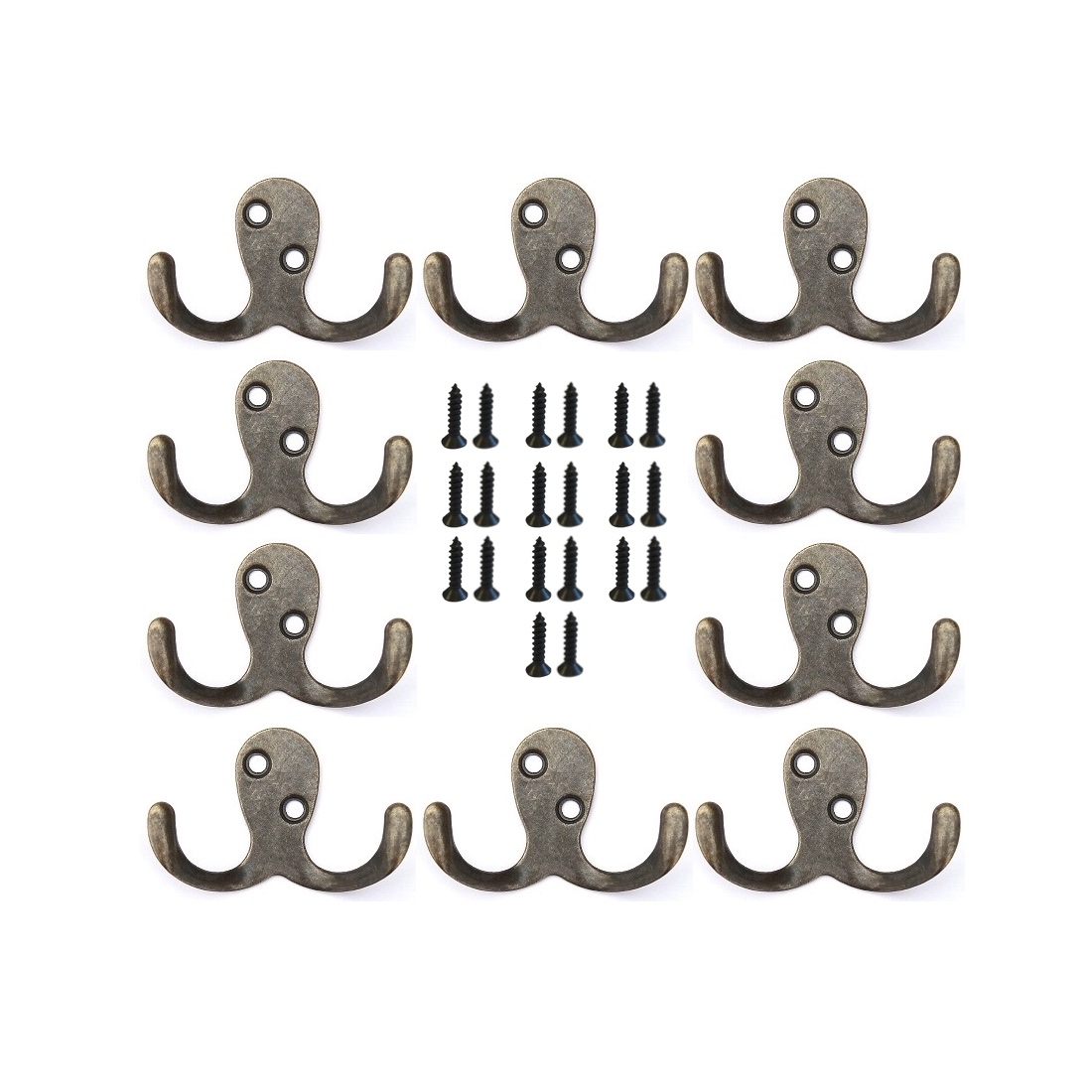 DanDiBo 10x Wandhaken Kleiderhaken 4,2 cm aus Metall Messing Haken Garderobenhaken Image