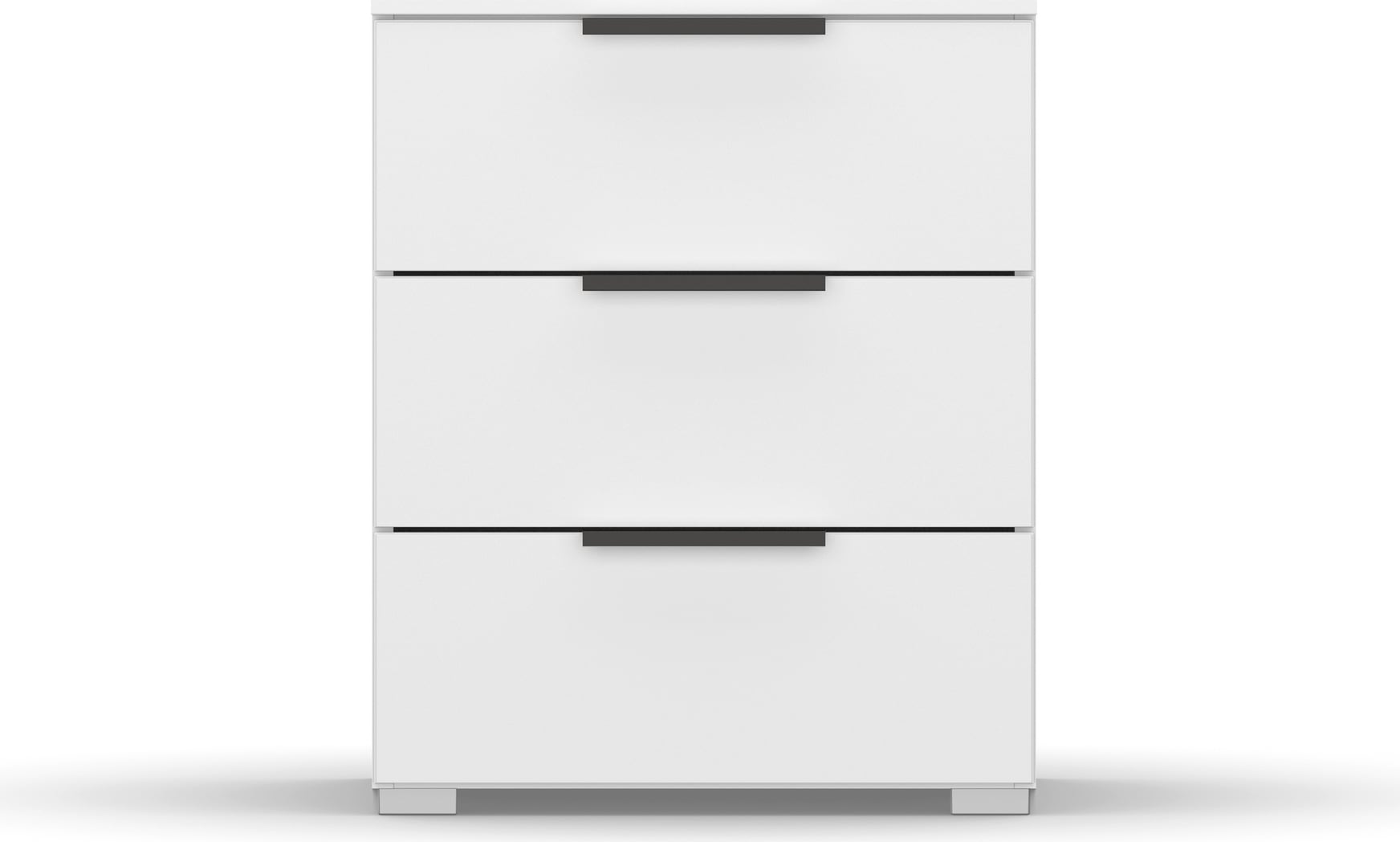 Nachtkommode RAUCH "Nachttisch Nachtkonsole Nachtschrank SKAT MERIDIAN", weiß (alpinweiß), B:40cm H:61cm T:42cm, Holzwerkstoff, Sideboards, mit 3 Schubladen in elegantem Design MADE IN GERMANY