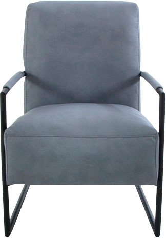 Cocktailsessel K+W KOMFORT & WOHNEN, blau (ocean), B:62cm H:77cm T:83cm, Sessel, Cocktailsessel, mit bezogenen Armlehnen, Gestell in Metall schwarz Struktur
