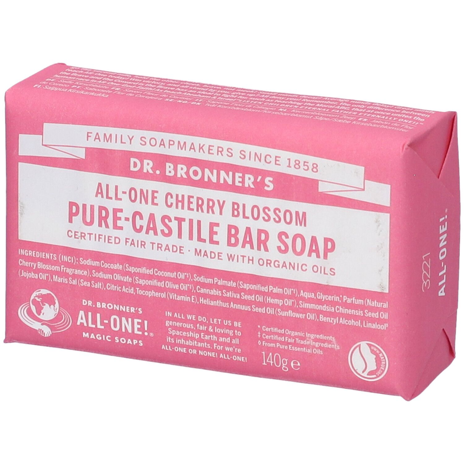 Dr. Bronner’s Sapone Solido Cherry Blossom 140 g Schiuma da bagno