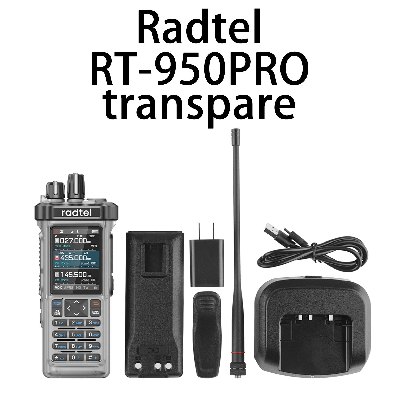Radtel RT-950 Pro Transparentes GPS APRS Walkie-Talkie Amateurfunkgerät Bluetooth-App-Programmierung 10W Amateurfunkgerät Image