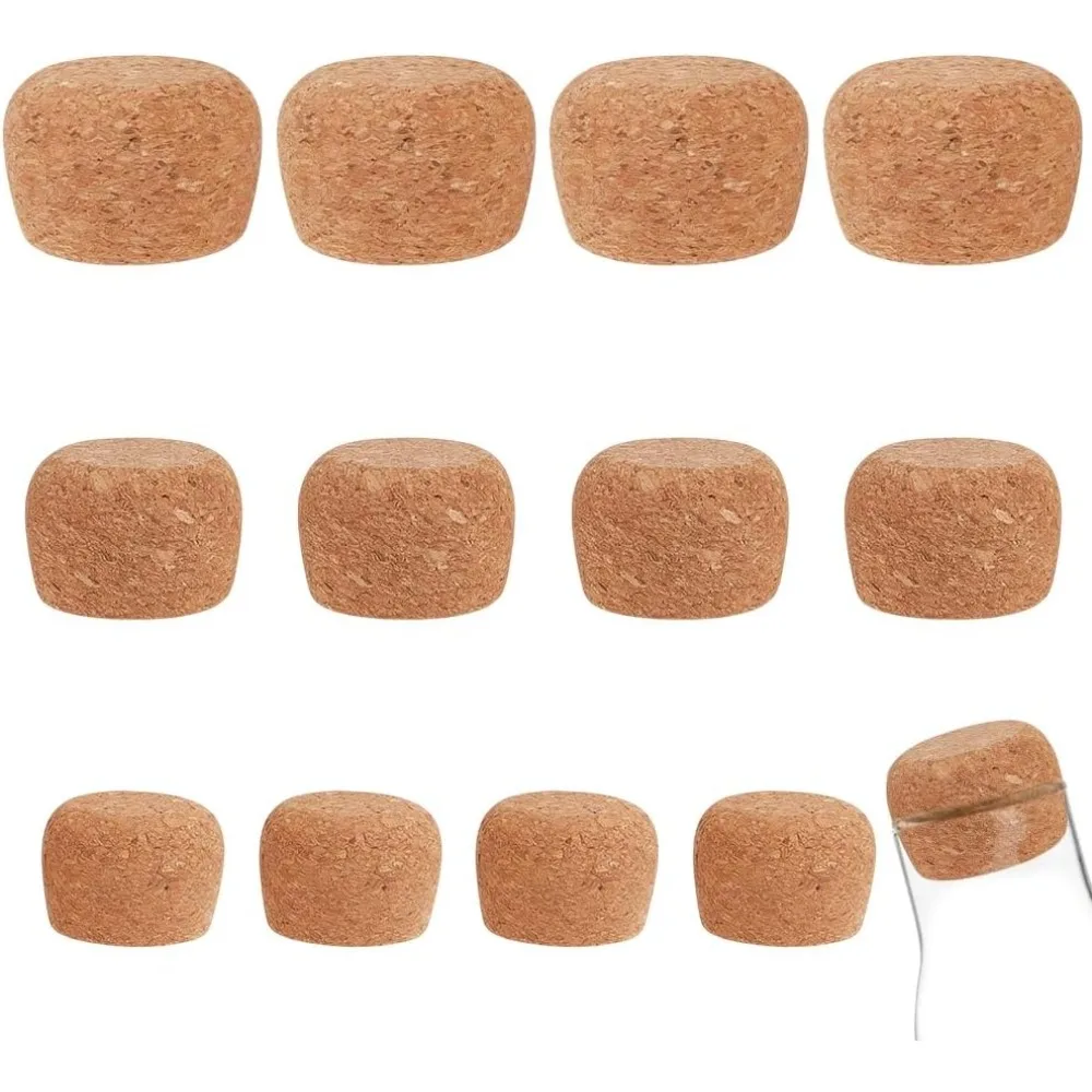 12 Stück 3 Größen Holzkorkenstopfen 1/1,2/1,4 Zoll dicke Korkflaschenstopfen Holz konische Kork Holzkorken Deckel Ersatz