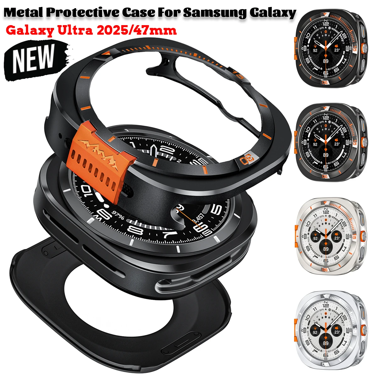 Metall-Schutzhülle für Samsung Galaxy Watch Ultra 2025 Legierung+PC Hartschale für Galaxy Watch 7 Ultra 47mm Stoßfänger Zubehör Image