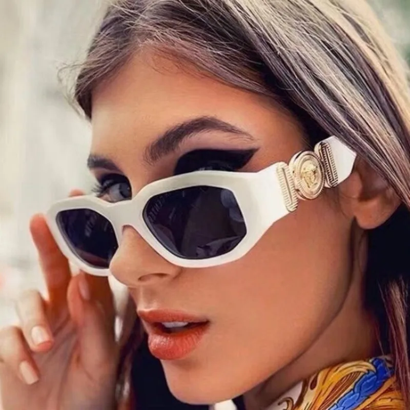 Kleine Polygon Quadratische Schwarze Sonnenbrille für Frauen Mode Marke Gradient Ins Heiße Sonnenbrille Männer Hip Hop Brillen UV400