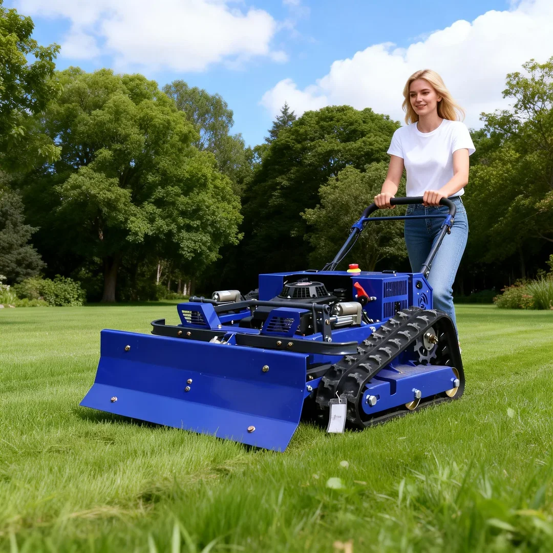 Maßgefertigter Ferngesteuerter Landwirtschaftlicher Rasenmäher - CE EPA Zertifiziert Geländegängiger Gummiketten-Roboter-Grasschneider Image