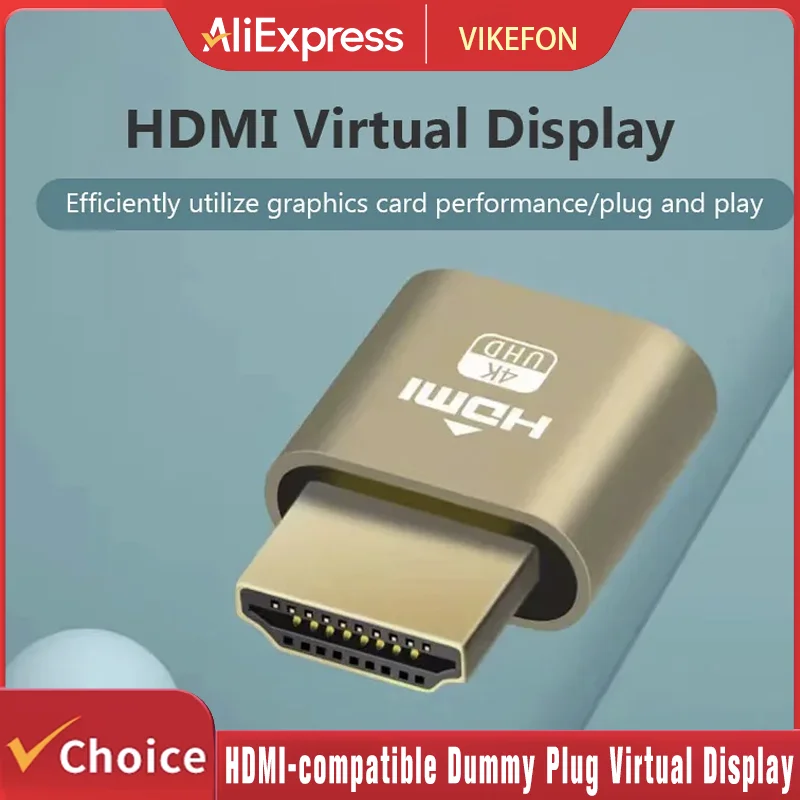 HDMI-Kompatibel Dummy Stecker Virtuelle Display Headless Ghost Display Emulator 4K DDC EDID Dummy Emulator Adapter Für Bitcoin bergbau Image