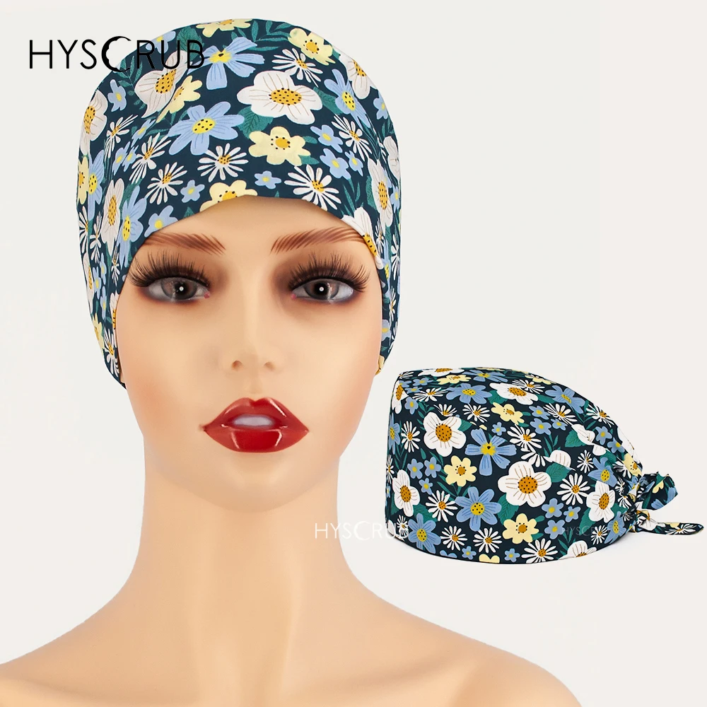 Mode Druck Kappen Pflege Kappe Frauen Hut Chirurgische Kappe Arzt Peeling Kappe Peeling Kappen Zahnarzt Krankenschwestern Professionelle Hut Image