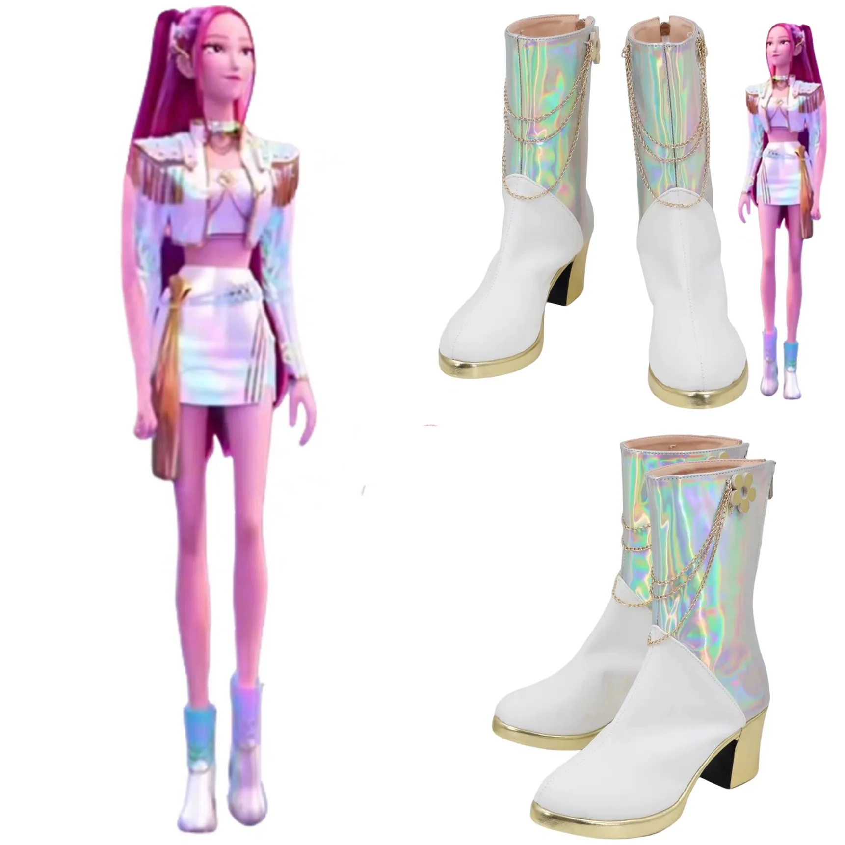 KPop Dämon Hunters Mädchen Mira Cosplay Kostüm Schuhe Erwachsene Kinder Schuhe Stiefel Karneval Party Halloween Stiefel Angepasst