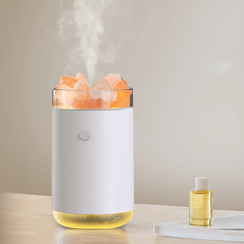 260ml Luftbefeuchter USB Luft Öl Diffuset Kristall Salz Bergwerk Nebel Maker Mit Coloful Nachtlicht Aromatherapie für Auto office Home Image