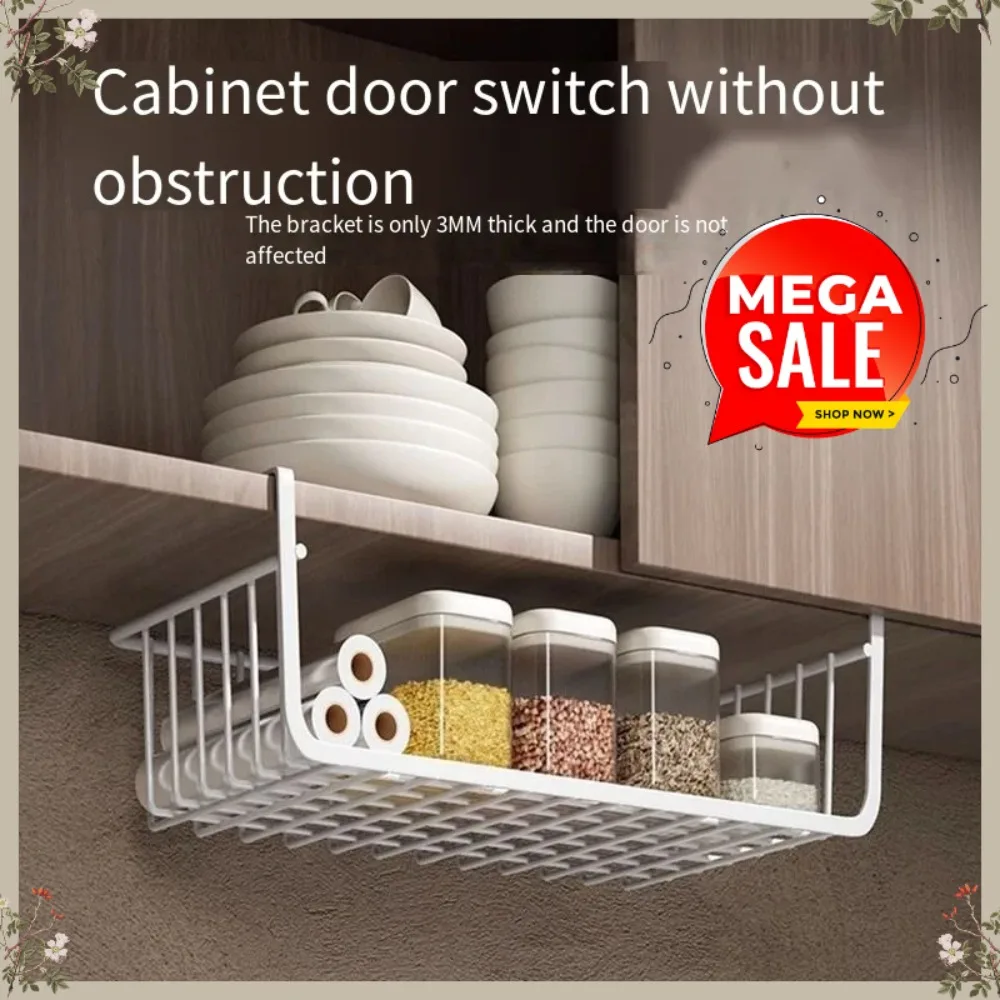 Hängender Aufbewahrungskorb für Küchenschränke, Mehrstöckiger Gewürzkorb mit Haken für Unterwandschränke