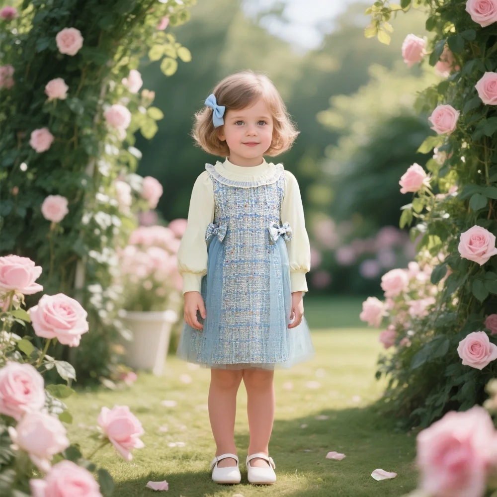 Mädchenkleid Frühling/Herbst Fliege Tüll Langarm Baby Mädchen Kleid Niedliche Geburtstagsfeier Babykleid Baby Mädchen Kleidung Image