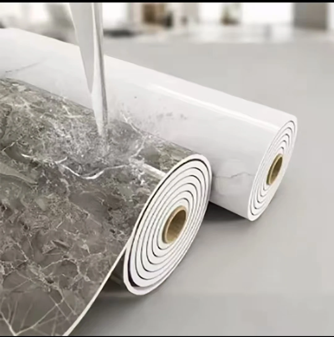 PVC verdickter Marmor-Wandaufkleber, selbstklebender Fliesenaufkleber, Badezimmer, wasserdichter Bodenaufkleber, Küche, Heimdekoration, Tapete Image