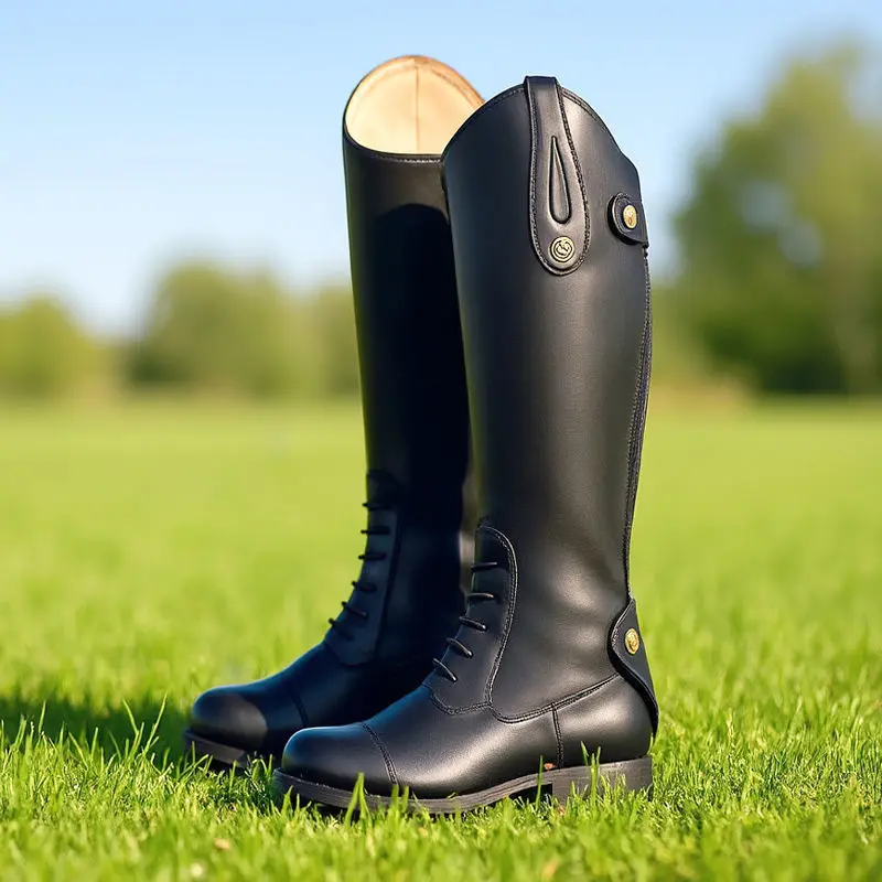 Rutschfeste Reitstiefel aus Leder, Reitsportbedarf, Lange Stiefel, Reitausrüstung, Ultra-Fußschutz, Widerstandsfähige Reiterstiefel