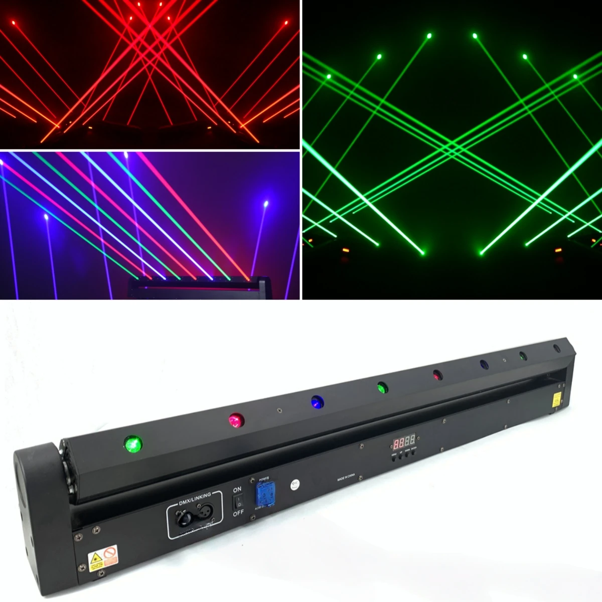 8-Eye Moving Head Laser Licht RGB 3in1 Farbe DMX512 Control Strahl Licht Bar DJ Bühne Licht Projektor disco Party Hochzeit Beleuchtung Image