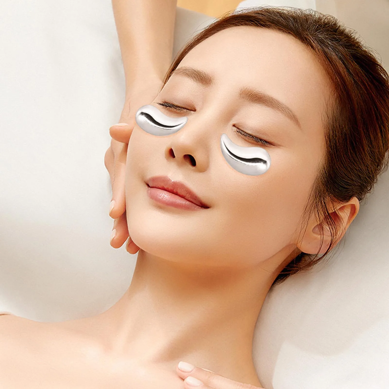 Edelstahl-Augenmaske 304 Edelstahl-Augenmaske Mondförmig Unzerbrechliche Kühlpacks für Kalt- und Warmkompressen Image