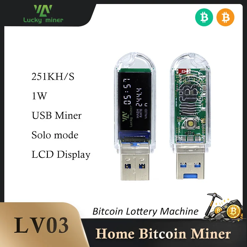 LuckyMiner LV03 250KH/S SHA256 USB Crypto Miner 1W Ultra Low Power Mini Home Mining Gerät Image