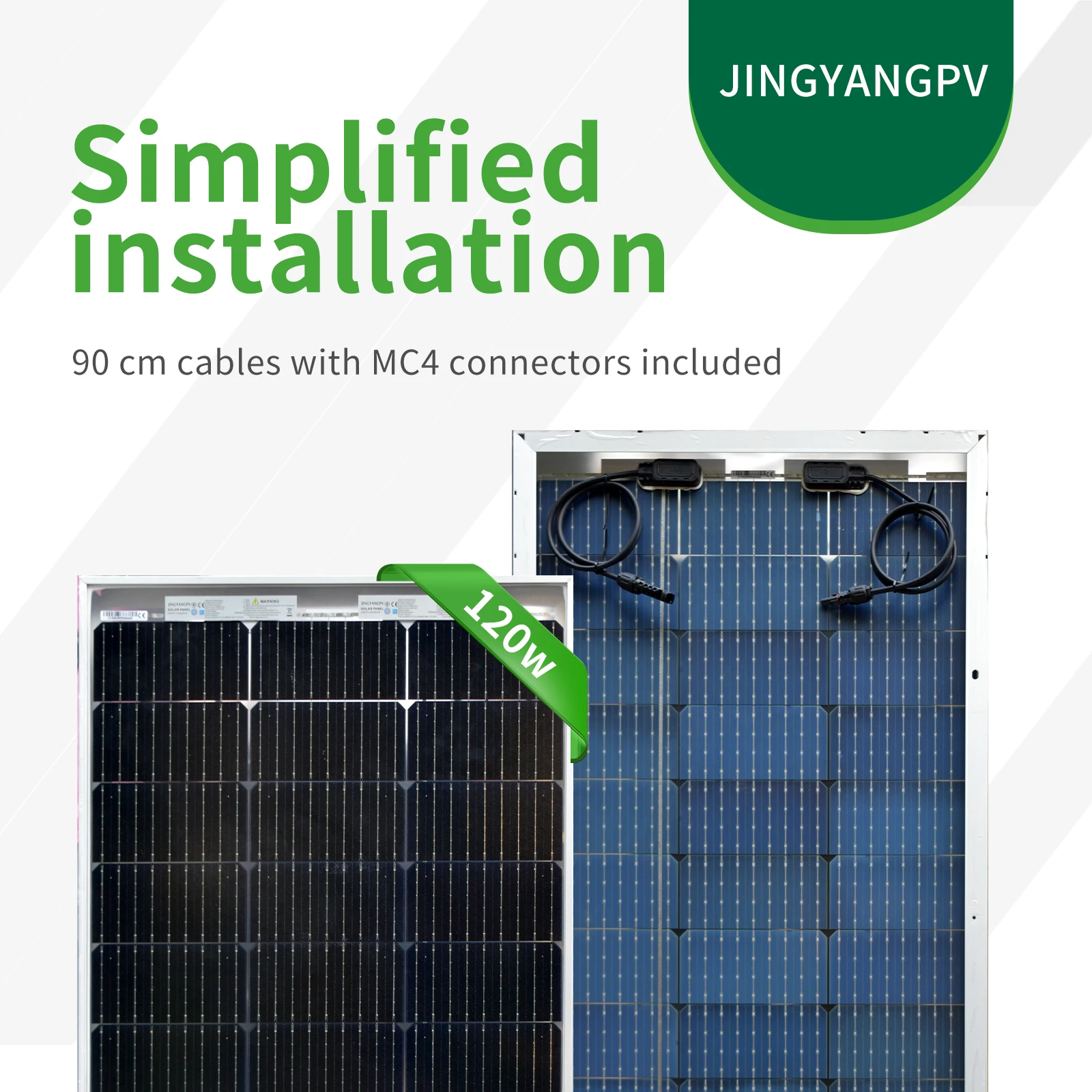 Bifaziales Solarmodul 120W Monokristallines Solarmodul für 12V-Batterien, Ideal für Wohnmobile, Balkonsysteme, Gartenhäuser Image