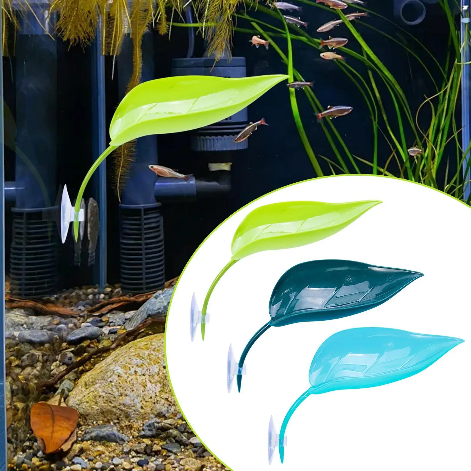 3 stücke Simulierte Blätter Frosch Lebensraum Blatt Saugnapf Reptil Sonnenbereich Ruhen Terrasse Saugnäpfe Tank Zubehör Vielseitig Image