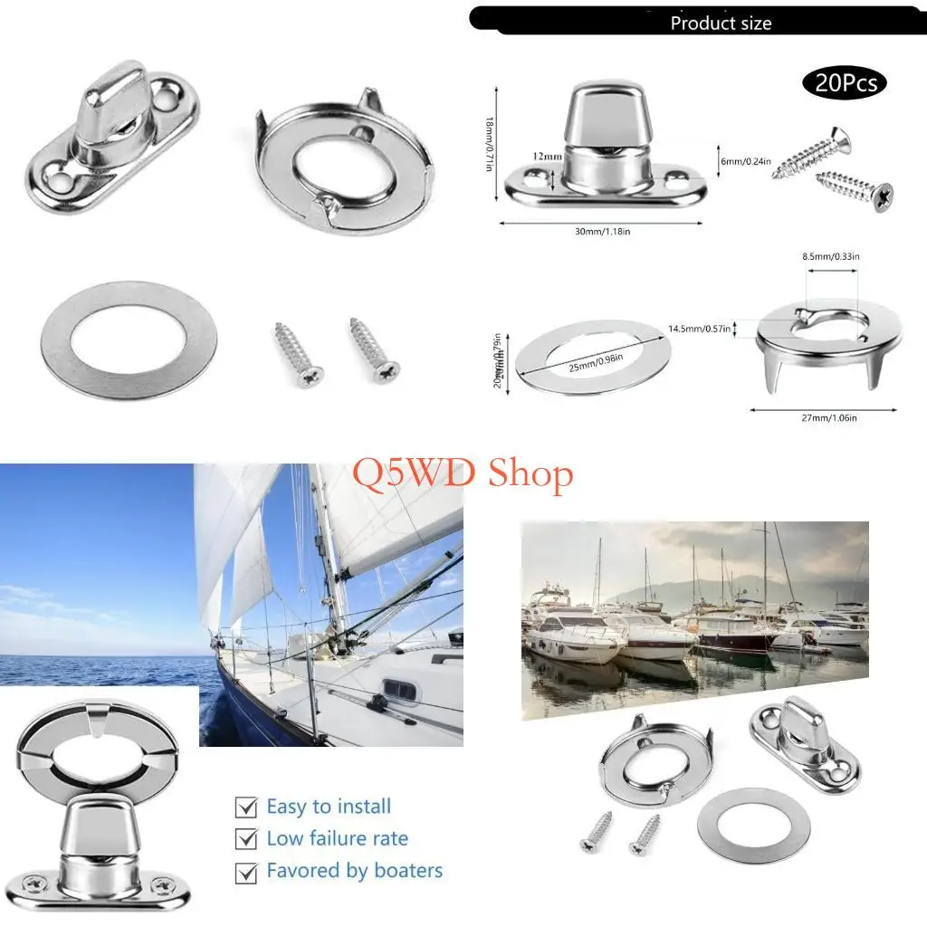 Q5WD 20-teiliges Set mit Drehverschlüssen für die praktische auf verschiedenen Oberflächen, einschließlich Schrauben und Image