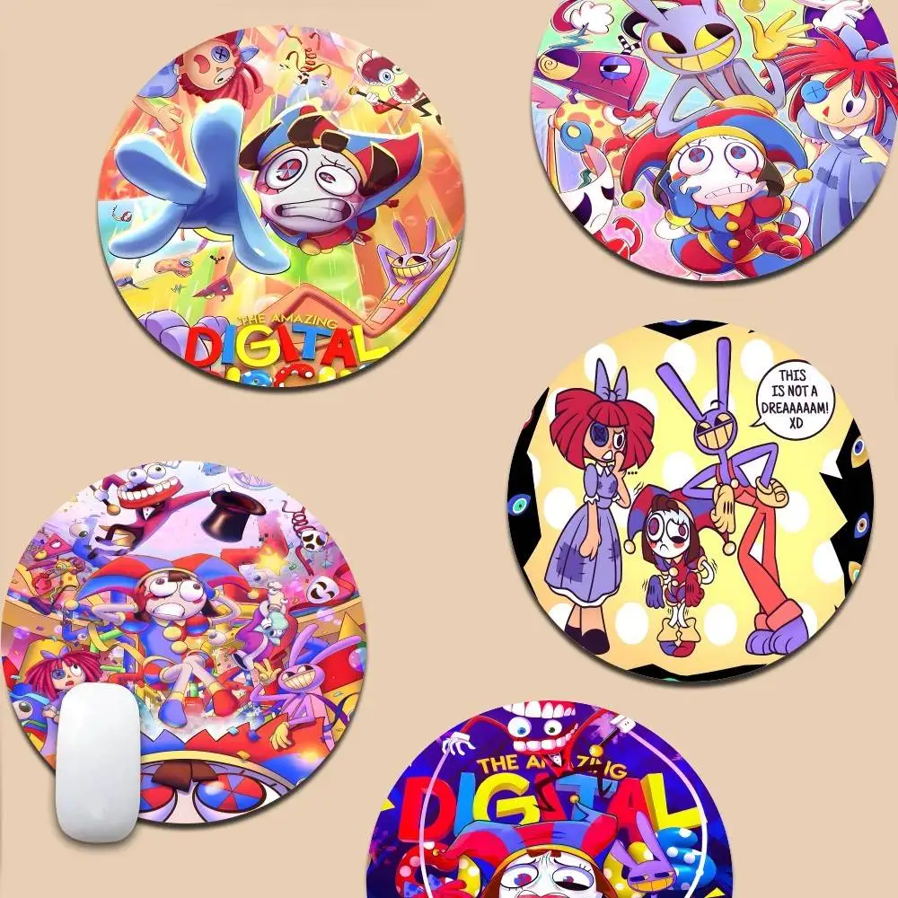 Anime The Amazing Digital Circus Runder Computertisch, Tisch, Tastatur, Mauspad, Laptop-Kissen, rutschfestes Bürotisch-Zubehör