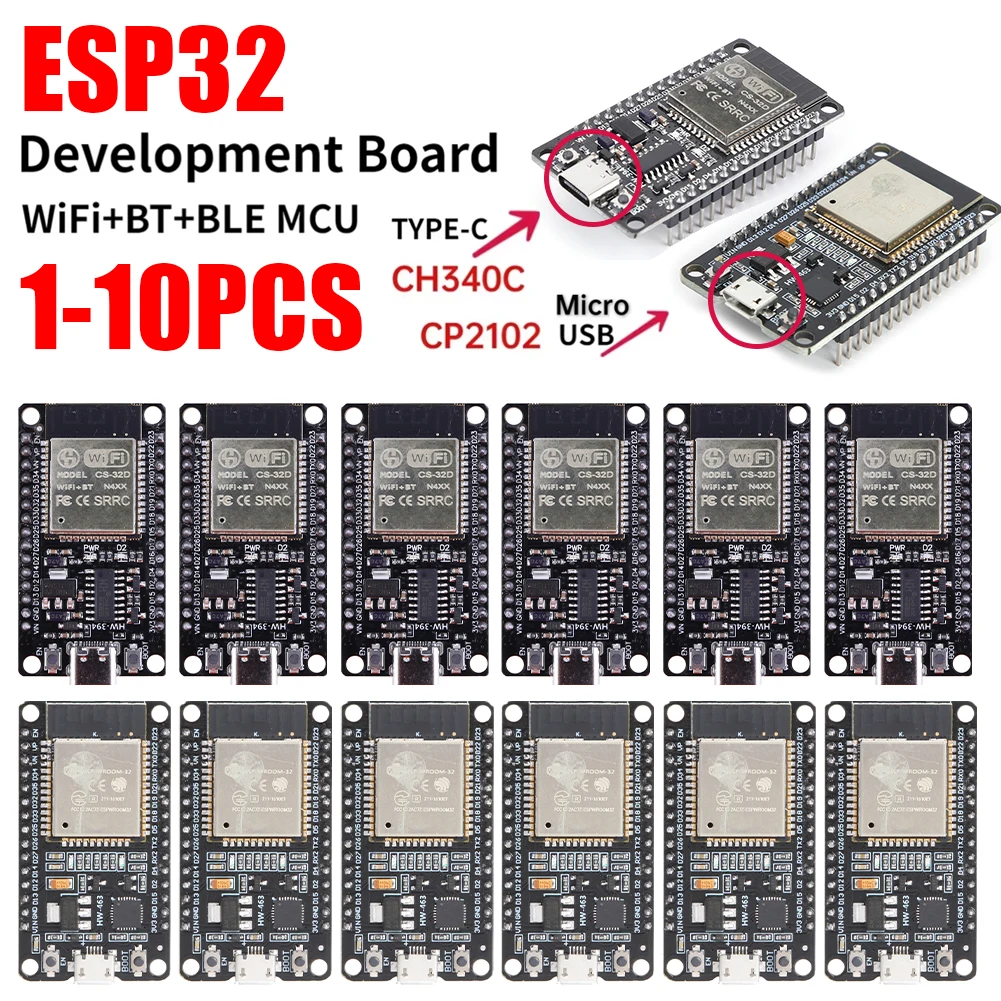 ESP32 -32 Entwicklungsboard TYPE-C CH340C/ USB CP2102 WiFi+Bluetooth Dual-Core-Funkmodul mit extrem geringem Stromverbrauch Image