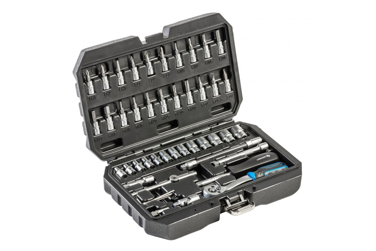 Hogert Technik Werkzeugset HT1R216 Werkzeugsatz,Steckschlüsselsatz,Werkzeug Set,Werkzeug Kit Image