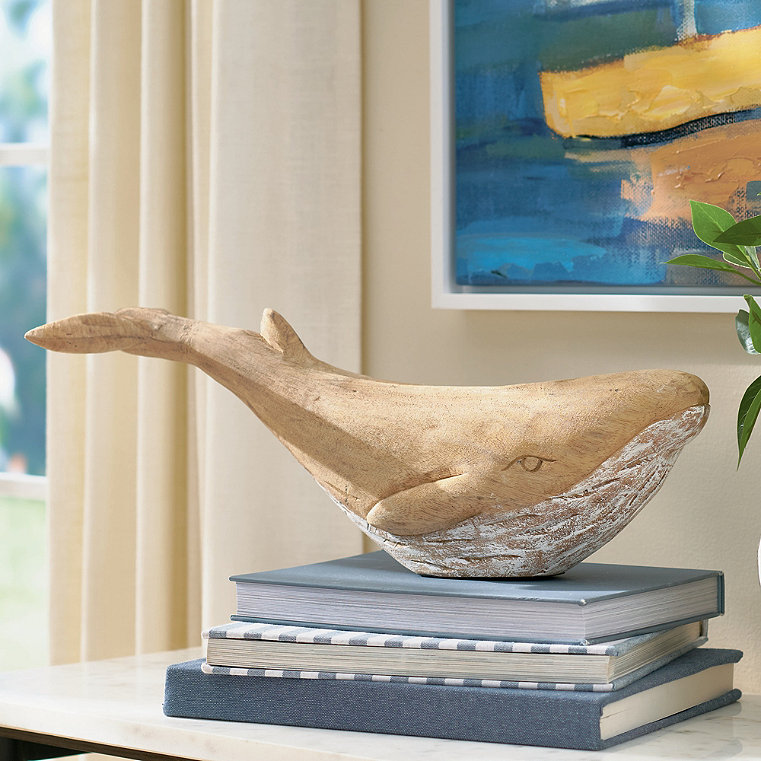 Wooden Whale Sculpture - Grandin Road