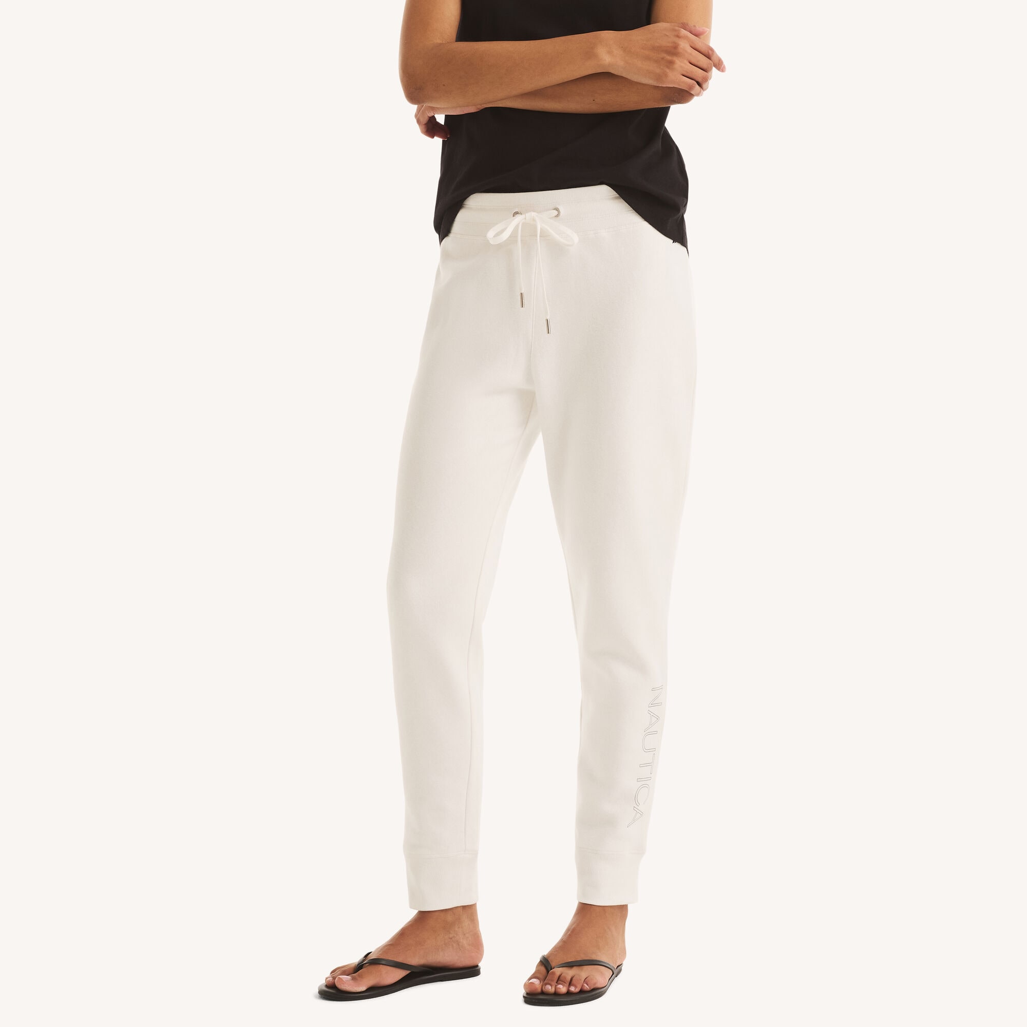 Nautica Women's Logo Jogger 103 (Sail White), XL