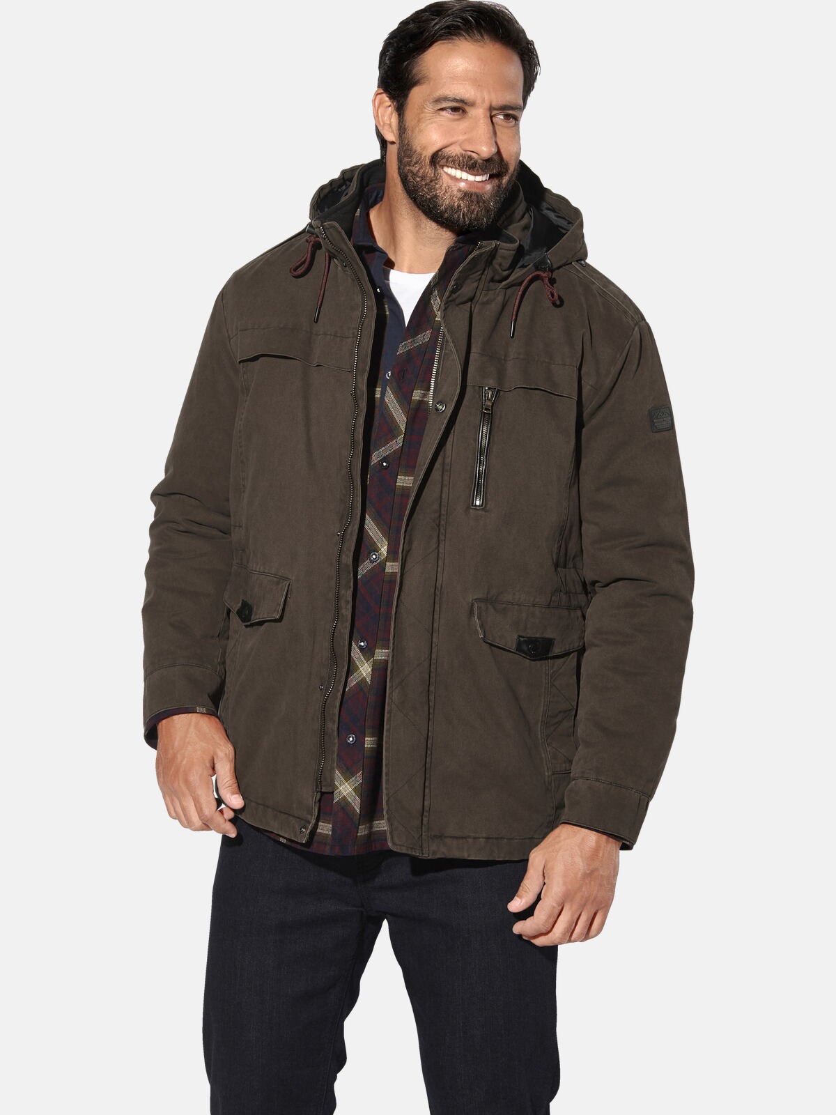 Outdoorjacke JAN VANDERSTORM "Outdoorjacke FINNGREN", Herren, Gr. 54, braun, Obermaterial: 100% Baumwolle CO., Jacken Outdoorjacke